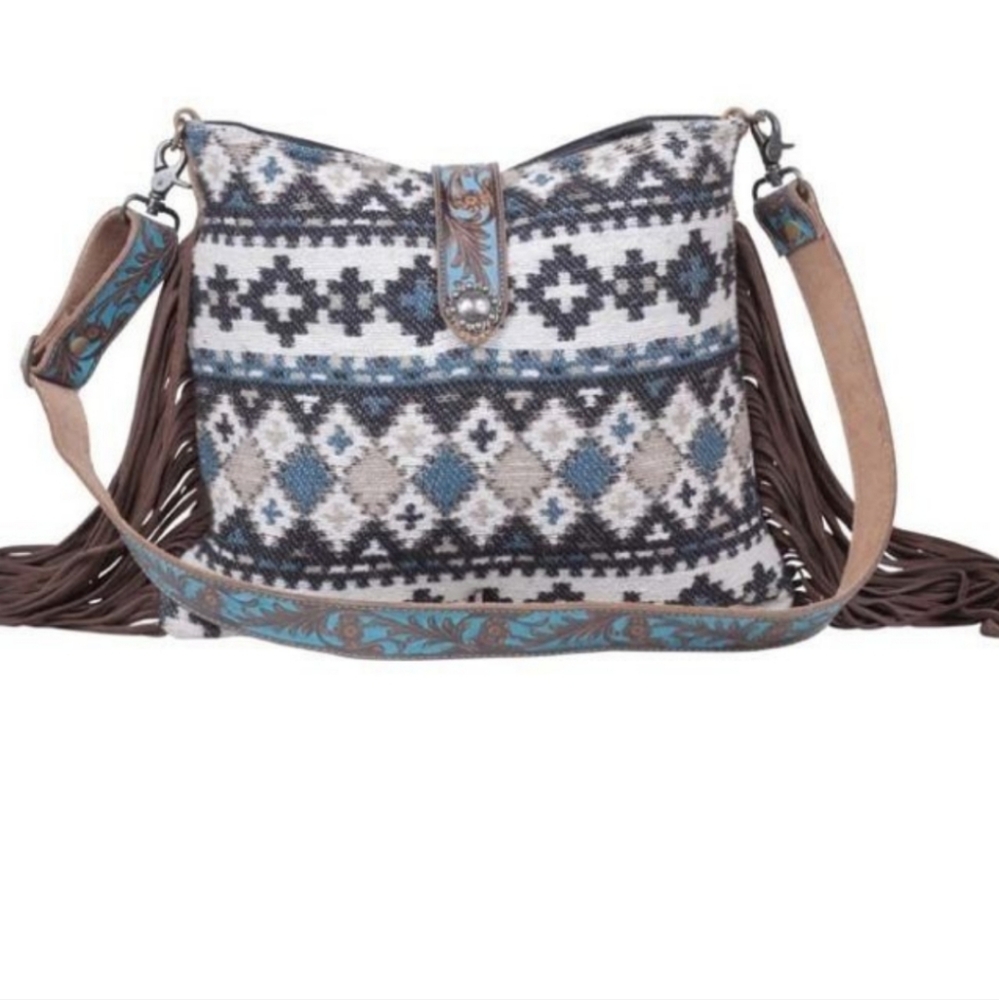 NWT Myra Leather/Rug Shoulder Bag - Picture 1 of 8